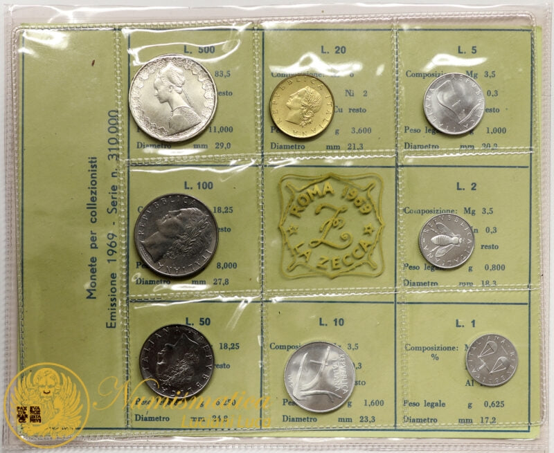 ITALIA 1969 : Serie divisionale 8 valori Fdc