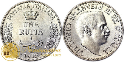 SOMALIA ITALIANA 1 Rupia 1912 VITTORIO EMANUELE III Spl+ RARA #PV447