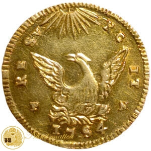 PALERMO Carlo III di Borbone ONCIA 1754 Au Spl+ NC #PV459