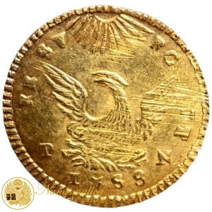 PALERMO Carlo III di Borbone ONCIA 1758 Au Q.Spl Rara #PV452