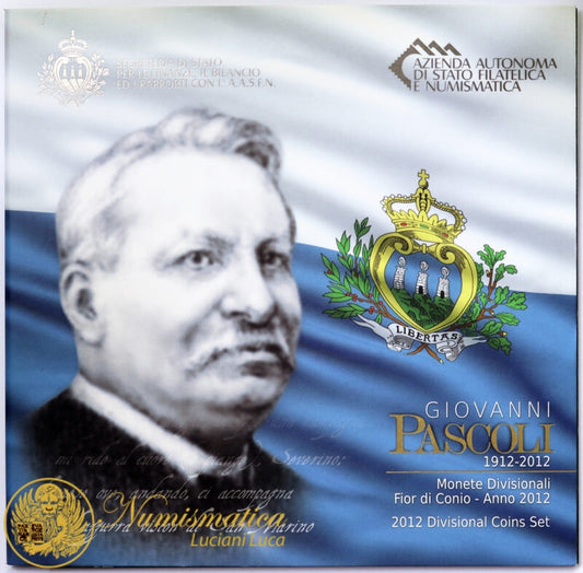 SAN MARINO 2012 : Serie divisionale 9 valori Fdc Pascoli