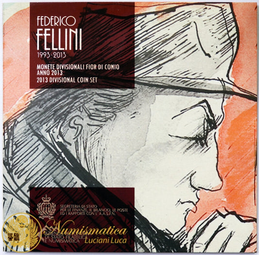 SAN MARINO 2013 : Serie divisionale 9 valori Fdc Federico Fellini