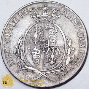MILANO Giuseppe II d’Asburgo 1780-90 SCUDO 1783 argento BB+ RARO #PV391