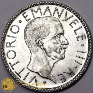 VITTORIO EMANUELE III 20 Lire 1927 Littore Ag Fdc #PV267