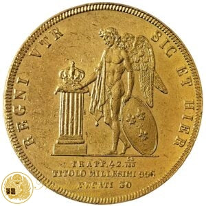 NAPOLI 30 Ducati 1845 Ferdinando II di Borbone Spl/Q.Fdc Au R2 #PV257