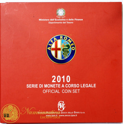 ITALIA 2010 : Serie divisionale 10 valori Fdc Alfa Romeo con 2 euro Cavour