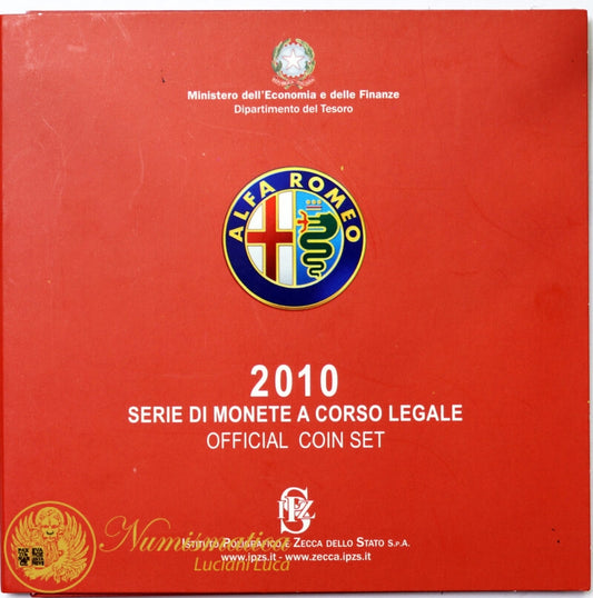 ITALIA 2010 : Serie divisionale 10 valori Fdc Alfa Romeo con 2 euro Cavour
