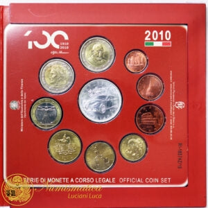 ITALIA 2010 : Serie divisionale 10 valori Fdc Alfa Romeo con 2 euro Cavour