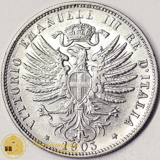 VITTORIO EMANUELE III 25 Centesimi 1903 nichel Fdc #PV146