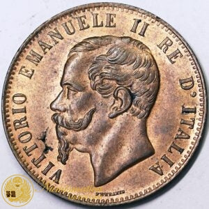 VITTORIO EMANUELE II 10 Centesimi 1866 H zecca Birmingham Cu Fdc #PV39