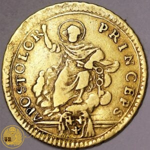 STATO PONTIFICIO Pio VI 1772-99 Mezza Doppia 1787 Au Q.BB #PV40