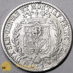 REGNO DI SARDEGNA Carlo Felice 1 Lira 1828 Torino Raro Q.BB #PV109