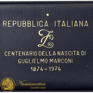 SET 100 LIRE 1974 PROVA argento + 100 LIRE 1974 acmonital CENTENARIO GUGLIELMO MARCONI #KP1247