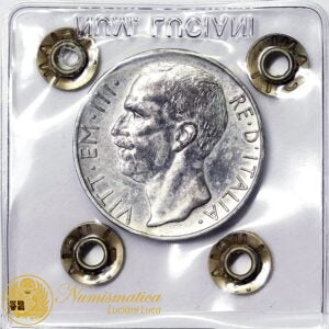 VITTORIO EMANUELE III 10 Lire 1928 Biga ** 2 Rosette Ag R3 Q.BB #P338