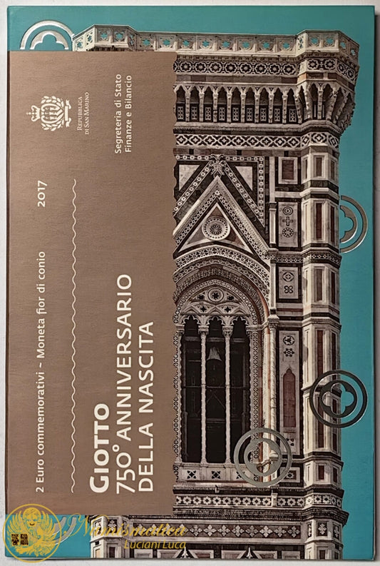 San Marino 2017 : 2 Euro Fdc 750° Anniversario Nascita Giotto