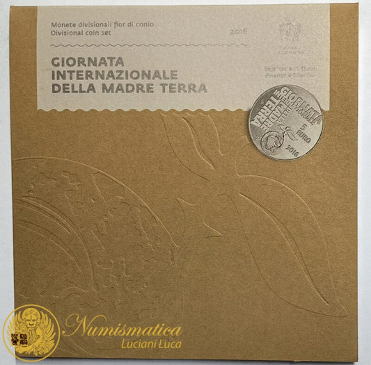 San Marino 2016 : Set divisionale con 5 Euro in argento Fdc Giornata Internazionale della Madre Terra