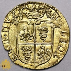 MILANO Filippo II 1556-98 DOPPIA 1588 Au 6,60 g RARA Spl #PV331