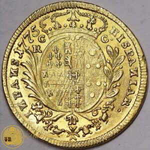REGNO DI NAPOLI 1759-1816 Ferdinando II di Borbone 6 DUCATI 1775 Au Non Comune BB+ #PV193