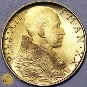 VATICANO 100 Lire 1958 PIO XII 1939-58 Au FDC #PV757