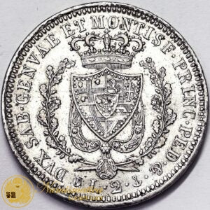 REGNO DI SARDEGNA 2 Lire 1827 Carlo Felice 1821-31 argento Spl RARA #PV437