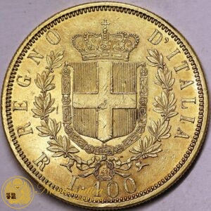 VITTORIO EMANUELE II 100 Lire 1872 REGNO D'ITALIA Au Molto Rara Spl/Q.Fdc #PV310