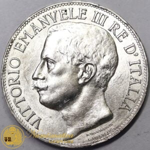 VITTORIO EMANUELE III 5 Lire 1911 Cinquantenario Ag RARO Spl+ #PV224