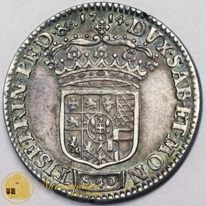 VITTORIO AMEDEO II Re di Sardegna e Sicilia 40 Soldi o 2 Lire 1714 Zecca Torino Ag Q.Spl R3 #PV8