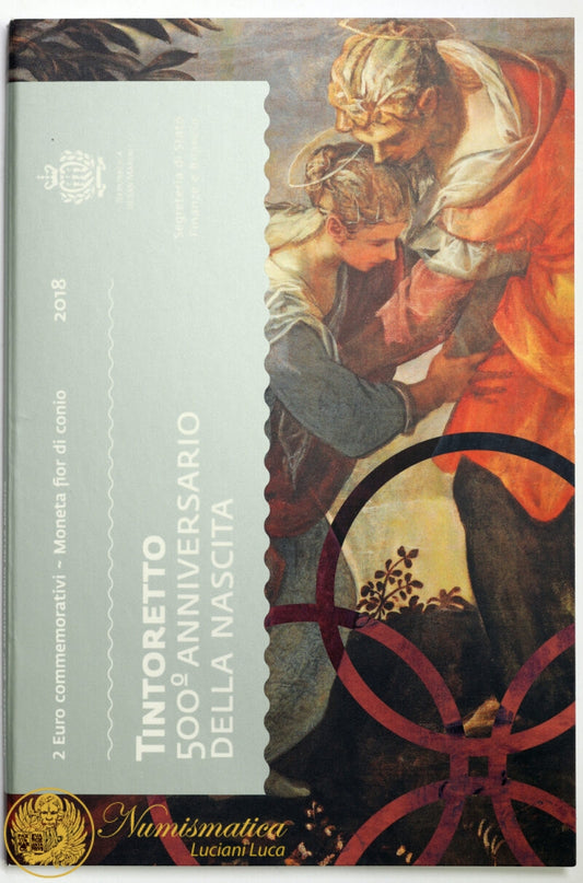 San Marino 2018 : 2 Euro Fdc 500° anniversario della nascita di Tintoretto