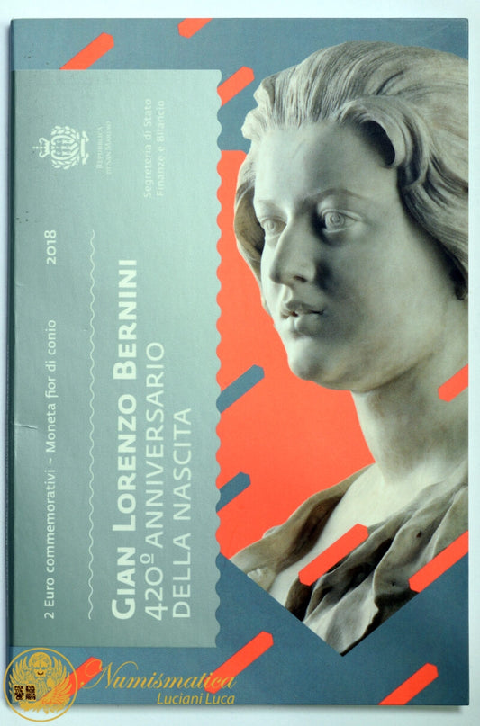 San Marino 2018 : 2 Euro Fdc 420° anniversario della nascita di Gian Lorenzo Bernini