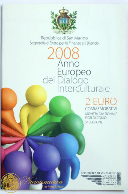 San Marino 2008 : 2 Euro Fdc anno europeo del dialogo interculturale