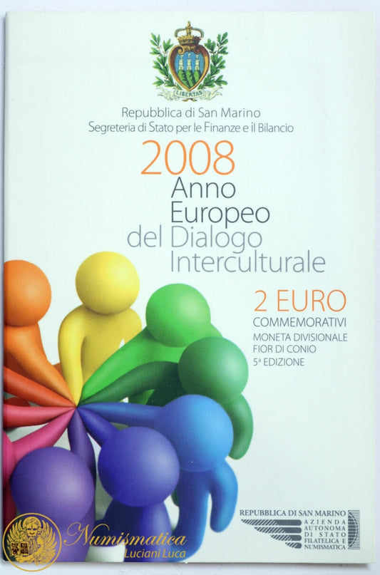 San Marino 2008 : 2 Euro Fdc anno europeo del dialogo interculturale