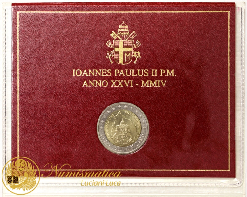 Città del Vaticano 2004 : 2 Euro Fdc Giovanni Paolo II 75° anniversario della Fondazione dello Stato