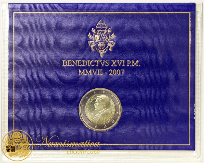 Città del Vaticano 2007 : 2 Euro Fdc Benedetto XVI Anno III 80º Genetliaco Benedetto XVI
