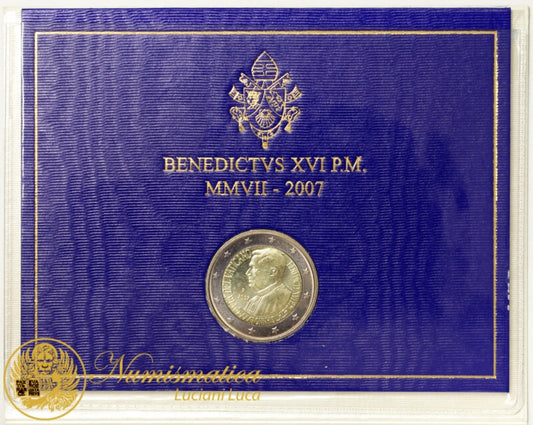 Città del Vaticano 2007 : 2 Euro Fdc Benedetto XVI Anno III 80º Genetliaco Benedetto XVI