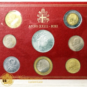 Città Del Vaticano 2001 : Serie completa divisionale ufficiale Fdc Giovanni Paolo II anno XXIII