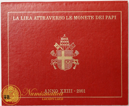 Città Del Vaticano 2001 : Serie completa divisionale ufficiale Fdc Giovanni Paolo II anno XXIII