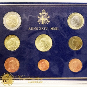 Città del Vaticano 2002 Serie Fdc : divisionale Papa Giovanni Paolo II° anno XXIV° prima serie Euro