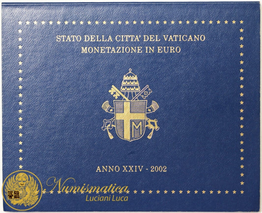 Città del Vaticano 2002 Serie Fdc : divisionale Papa Giovanni Paolo II° anno XXIV° prima serie Euro