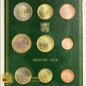 Città del Vaticano 2018 Serie Fdc : divisionale Francesco I° con 5 Euro bimetallico