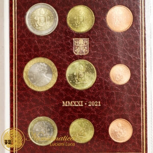 Città del Vaticano 2021 Serie Fdc : divisionale Francesco I° con 5 Euro bimetallico