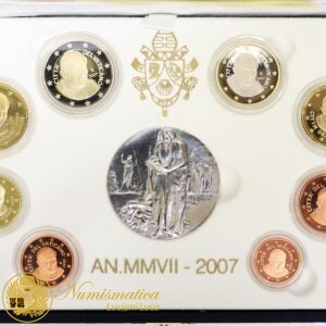 Città del Vaticano 2007 Serie Proof: divisionale Benedetto XVI con medaglia Evangelista San Marco