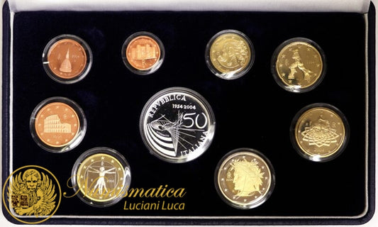 Repubblica Italiana 2004 Prova : Serie completa divisionale 50° Trasmissioni televisive in Italia