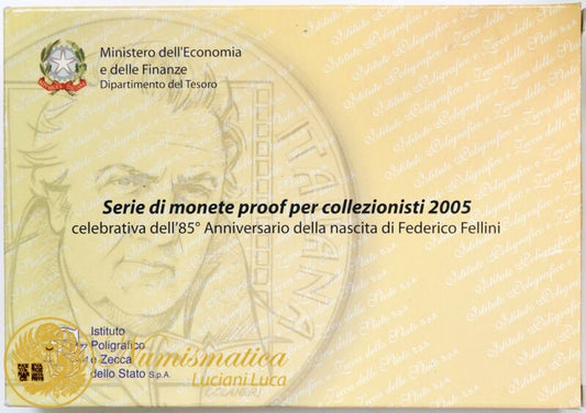 Repubblica Italiana 2005 Prova : Serie completa divisionale 85° Nascita di Federico Fellini