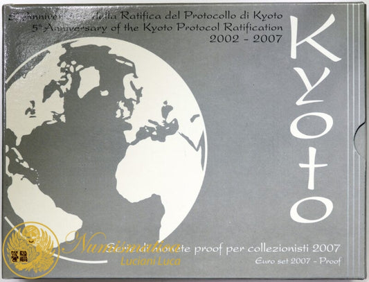 Repubblica Italiana 2007 Proof : Serie completa divisionale 5° anniversario Protocollo di Kyoto