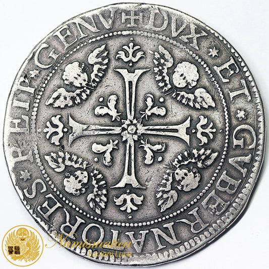 GENOVA 2 Scudi 1705 Repubblica Dogi Biennali III fase (1637-1797) Molto Rara Q.BB #MD4161